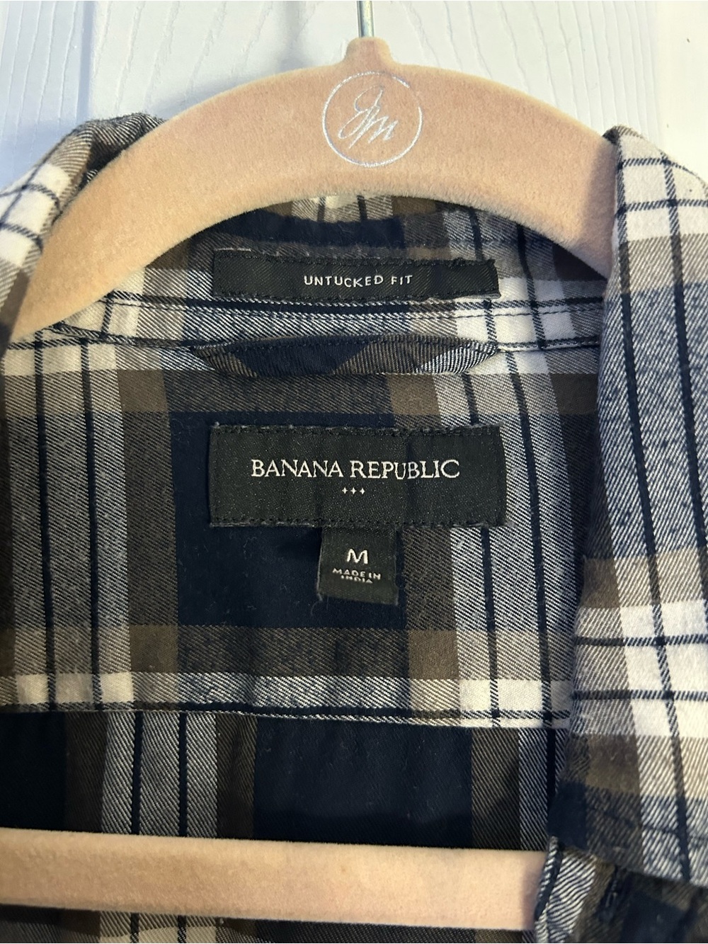 Banana Republic Men’s Plaid Lightweight Shirt in Black and Brown